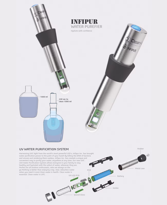 Portable water purifier infipur